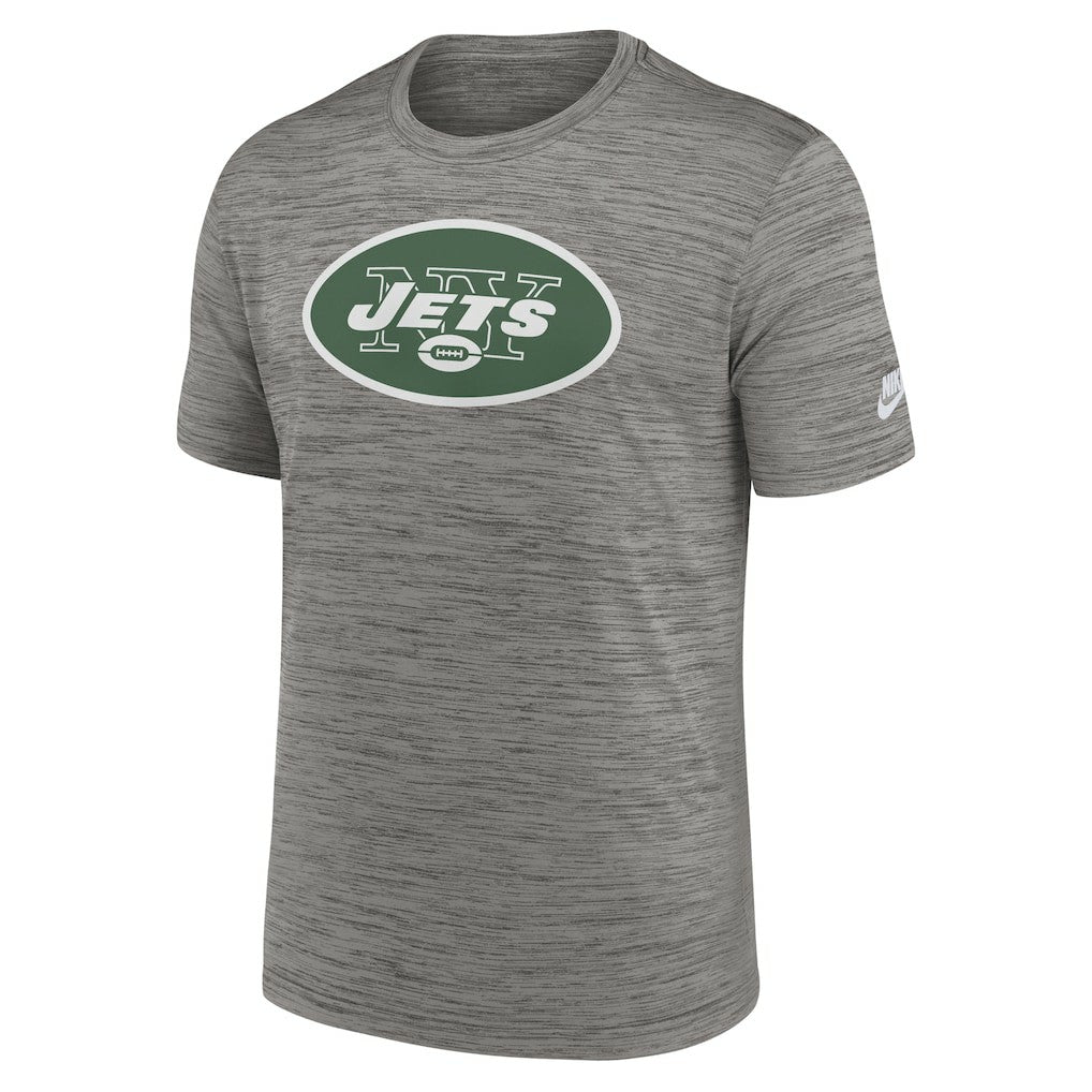 New York Jets Sideline Velocity Throwback Logo Dri-FIT T-Shirt - Gray T-shirts