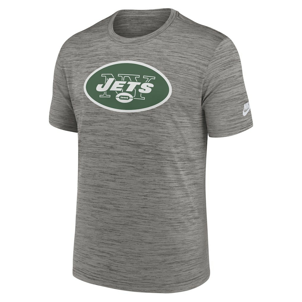 New York Jets Sideline Velocity Throwback Logo Dri-FIT T-Shirt - Gray T-shirts