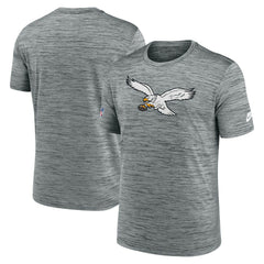 Philadelphia Eagles Sideline Velocity Throwback Logo Dri-FIT T-Shirt - Gray T-shirts