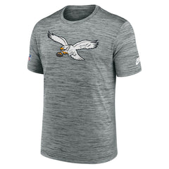 Philadelphia Eagles Sideline Velocity Throwback Logo Dri-FIT T-Shirt - Gray T-shirts