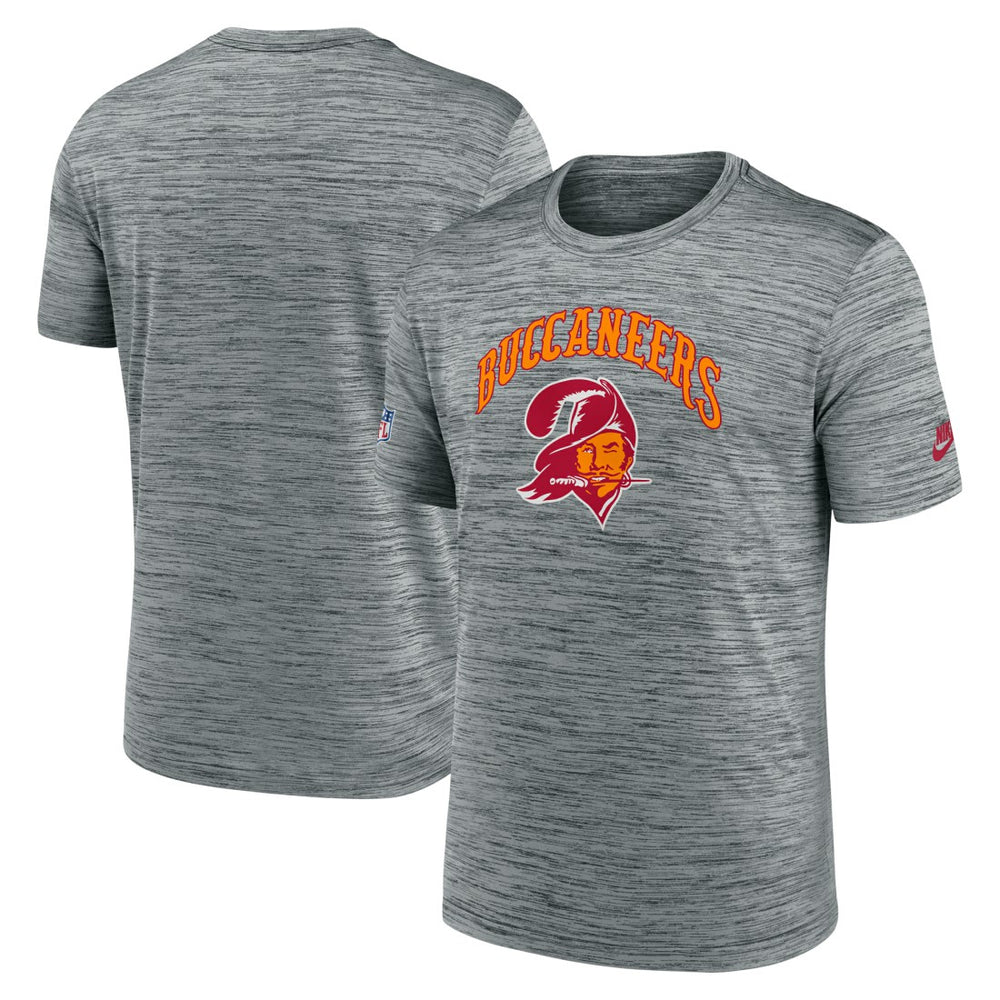 Tampa Bay Buccaneers Sideline Velocity Throwback Logo Dri-FIT T-Shirt - Gray T-shirts