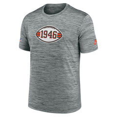 Cleveland Browns Sideline Velocity Throwback Logo Dri-FIT T-Shirt - Gray T-shirts