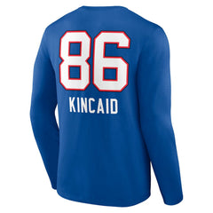 Dalton Kincaid Buffalo Bills Team Wordmark Player Name & Number Long Sleeve T-Shirt - Royal T-shirts
