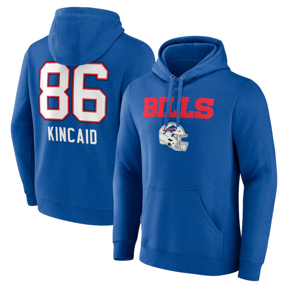 Dalton Kincaid Buffalo Bills Team Wordmark Player Name & Number Pullover Hoodie - Royal Hoodies