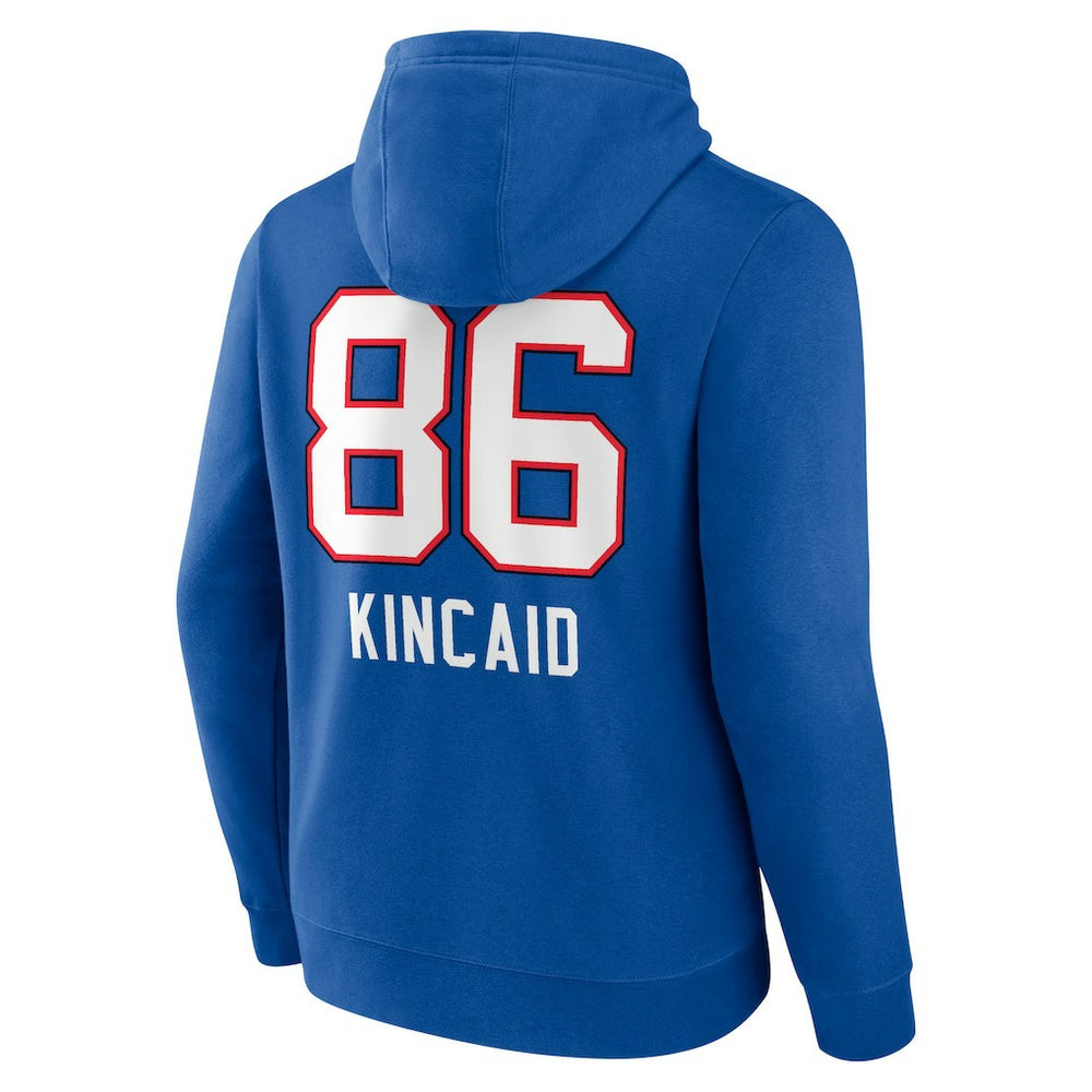 Dalton Kincaid Buffalo Bills Team Wordmark Player Name & Number Pullover Hoodie - Royal Hoodies