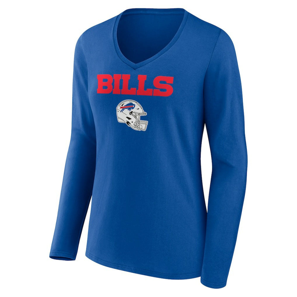 Dalton Kincaid Buffalo Bills Women's Team Wordmark Player Name & Number Long Sleeve V-Neck T-Shirt - Royal T-shirts