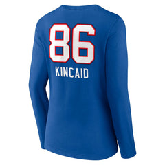 Dalton Kincaid Buffalo Bills Women's Team Wordmark Player Name & Number Long Sleeve V-Neck T-Shirt - Royal T-shirts