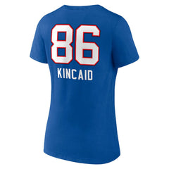 Dalton Kincaid Buffalo Bills Women's Team Wordmark Player Name & Number V-Neck T-Shirt - Royal T-shirts