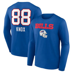 Dawson Knox Buffalo Bills Team Wordmark Player Name & Number Long Sleeve T-Shirt - Royal T-shirts