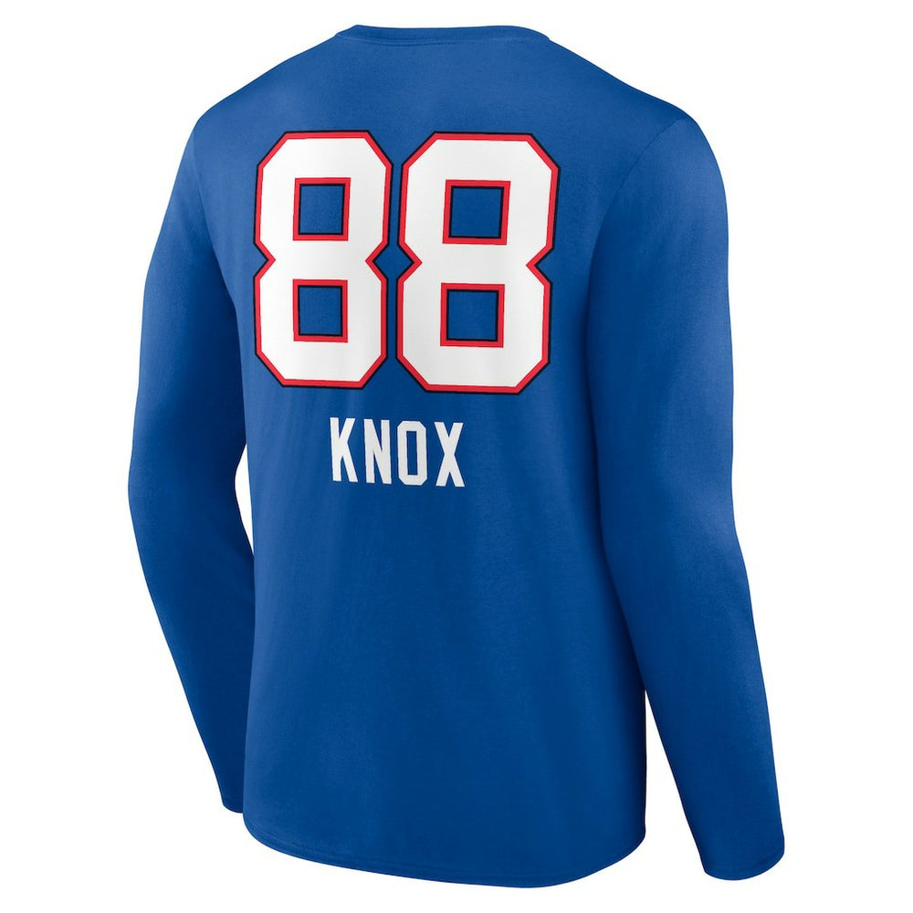 Dawson Knox Buffalo Bills Team Wordmark Player Name & Number Long Sleeve T-Shirt - Royal T-shirts