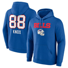 Dawson Knox Buffalo Bills Team Wordmark Player Name & Number Pullover Hoodie - Royal Hoodies