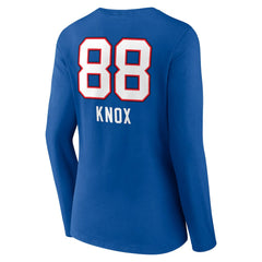 Dawson Knox Buffalo Bills Women's Team Wordmark Player Name & Number Long Sleeve V-Neck T-Shirt - Royal T-shirts