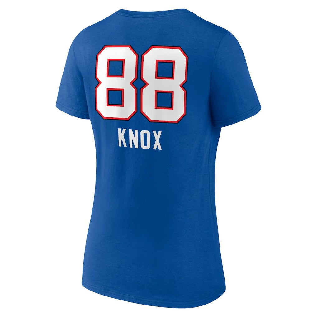 Dawson Knox Buffalo Bills Women's Team Wordmark Player Name & Number V-Neck T-Shirt - Royal T-shirts