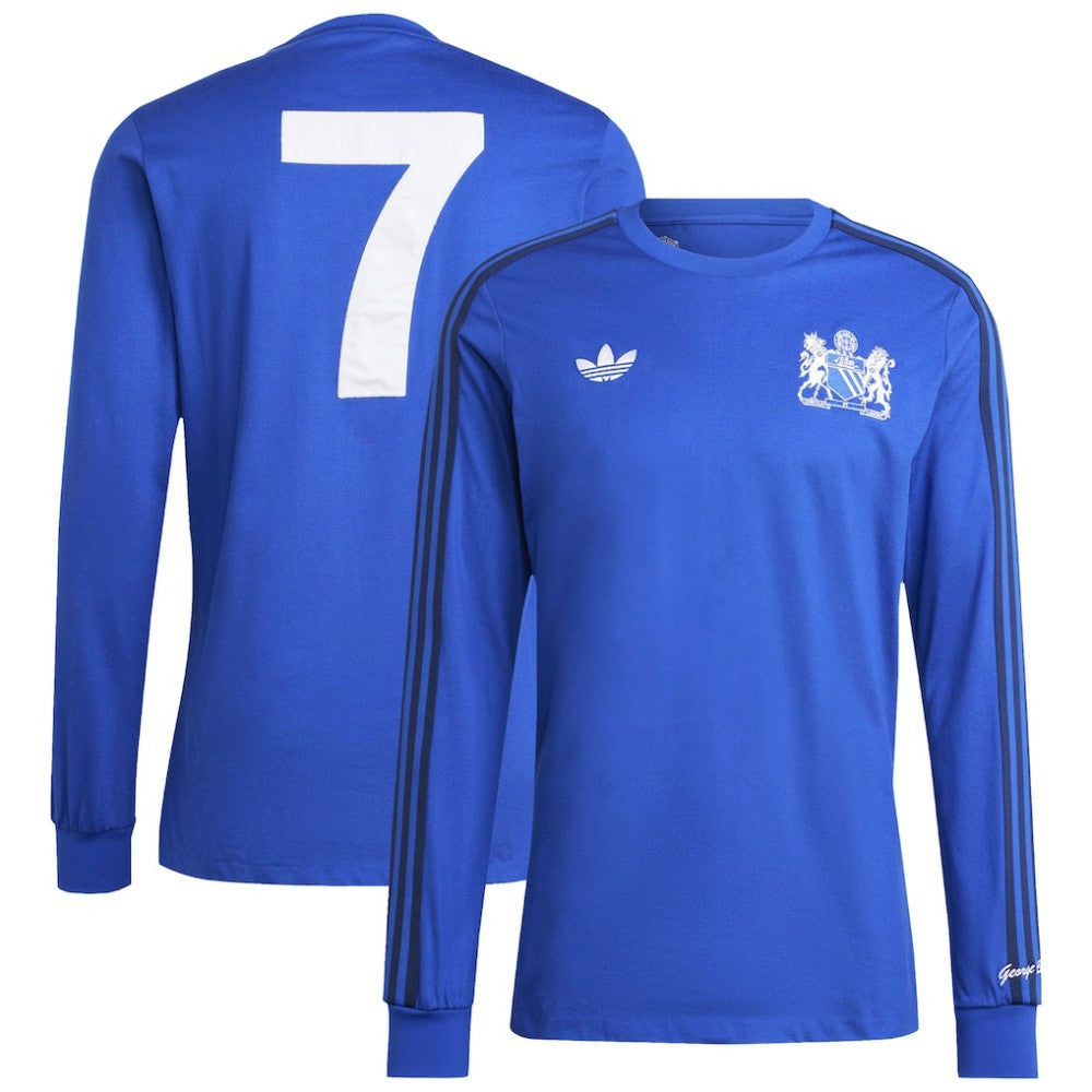Manchester United x George Best Originals Lifestyler Long Sleeve Jersey Blue - Adidas sale