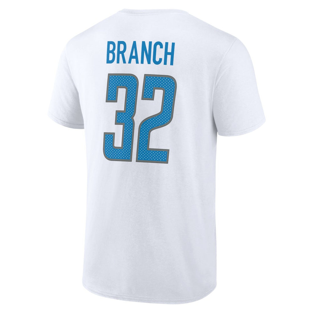 Brian Branch Detroit Lions Icon Player Name & Number T-Shirt - White T-shirts