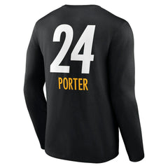 Joey Porter Jr. Pittsburgh Steelers Team Wordmark Player Name & Number Long Sleeve T-Shirt - Black T-shirts