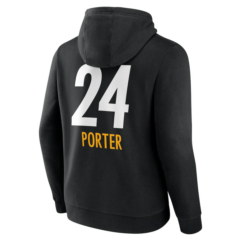 Joey Porter Jr. Pittsburgh Steelers Team Wordmark Player Name & Number Pullover Hoodie - Black Hoodies