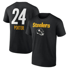 Joey Porter Jr. Pittsburgh Steelers Team Wordmark Player Name & Number T-Shirt - Black T-shirts