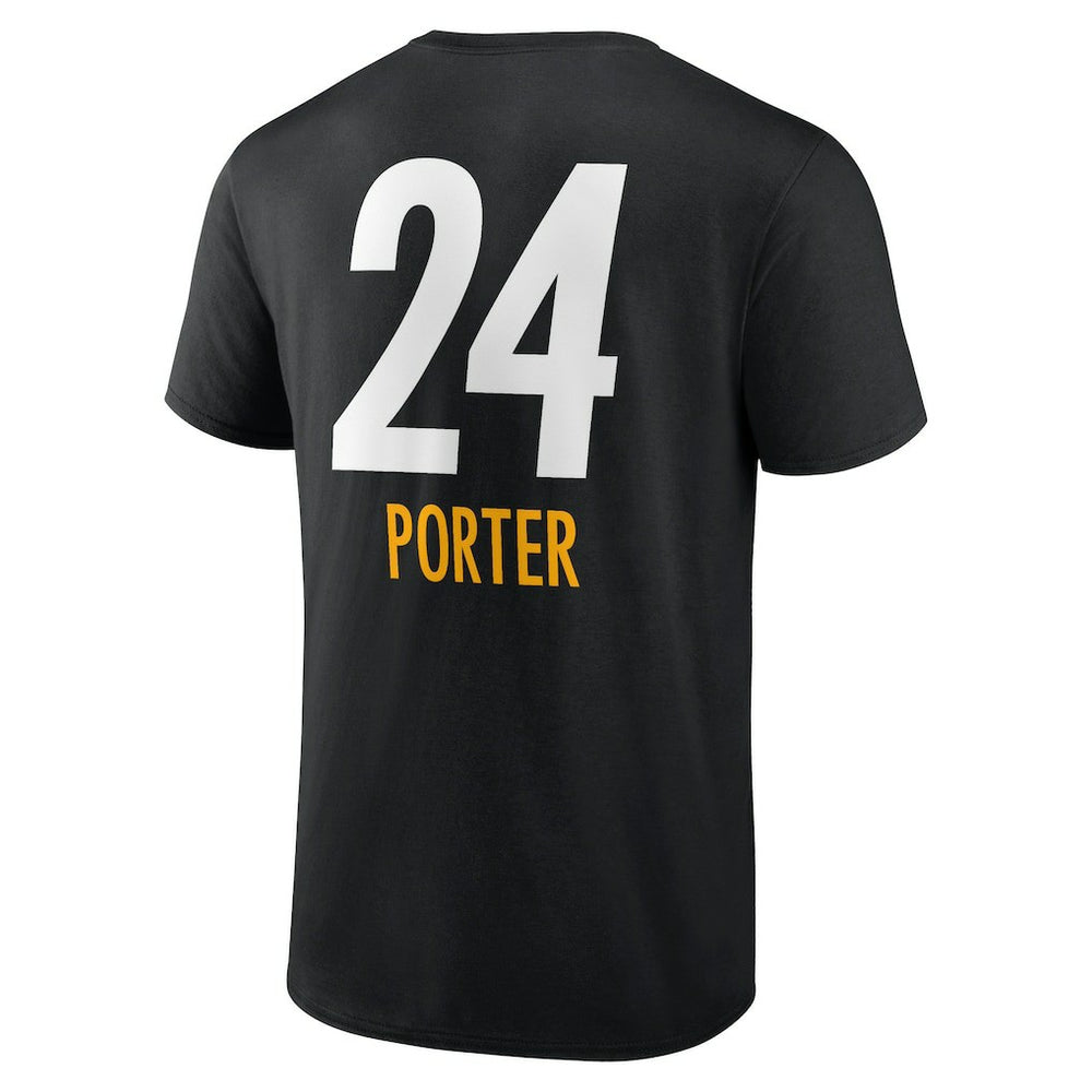 Joey Porter Jr. Pittsburgh Steelers Team Wordmark Player Name & Number T-Shirt - Black T-shirts