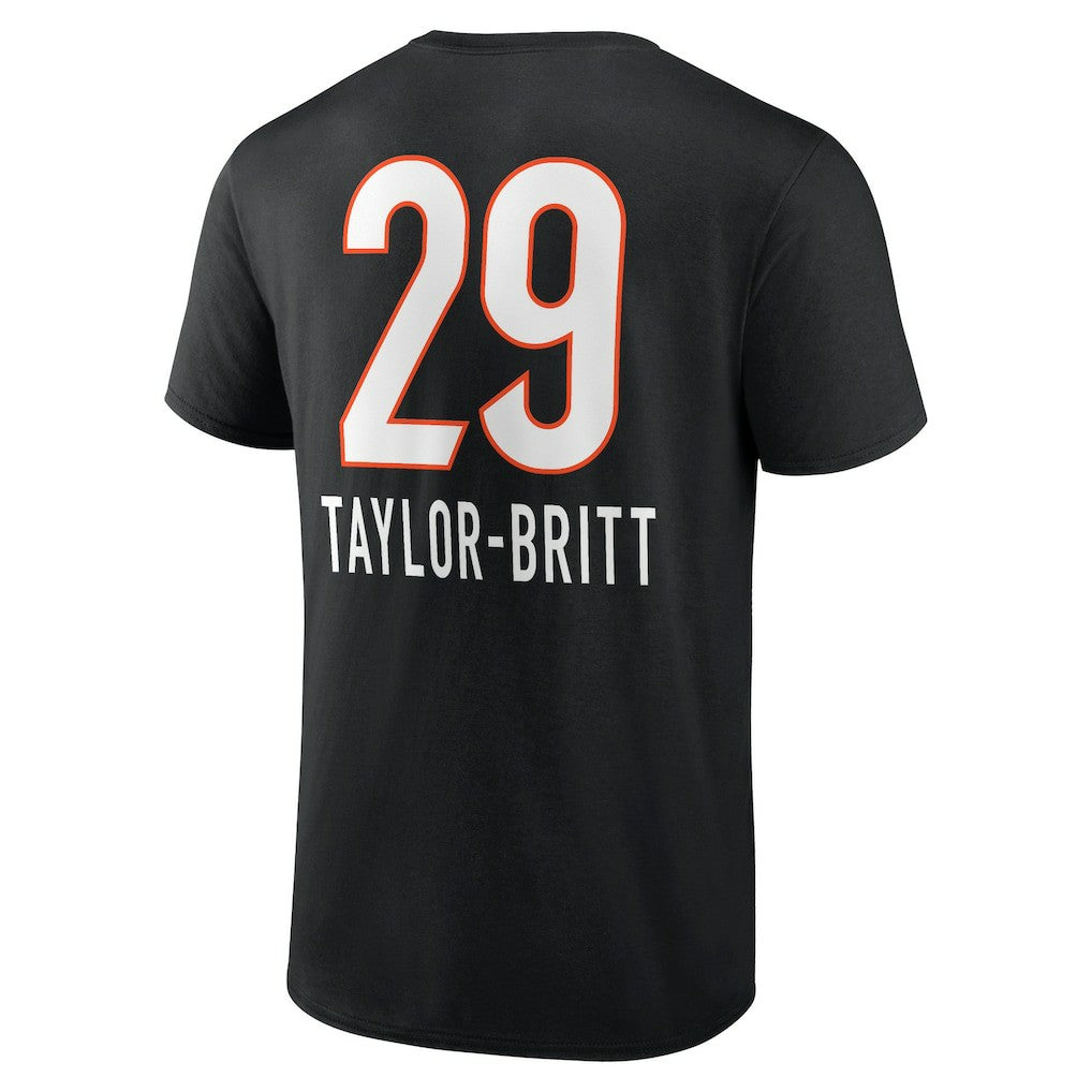Cam Taylor-Britt Cincinnati Bengals Team Wordmark Player Name & Number T-Shirt - Black T-shirts