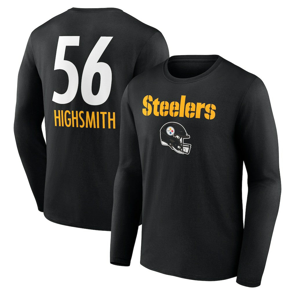 Alex Highsmith Pittsburgh Steelers Team Wordmark Player Name & Number Long Sleeve T-Shirt - Black T-shirts