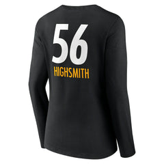 Alex Highsmith Pittsburgh Steelers Women's Team Wordmark Player Name & Number Long Sleeve V-Neck T-Shirt - Black T-shirts