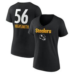 Alex Highsmith Pittsburgh Steelers Women's Team Wordmark Player Name & Number V-Neck T-Shirt - Black T-shirts
