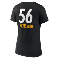Alex Highsmith Pittsburgh Steelers Women's Team Wordmark Player Name & Number V-Neck T-Shirt - Black T-shirts