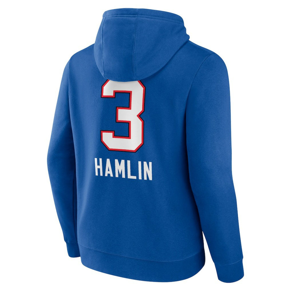 Damar Hamlin Buffalo Bills Team Wordmark Player Name & Number Pullover Hoodie - Royal Hoodies