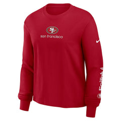 San Francisco 49ers Women's Boxy Long Sleeve T-Shirt - Scarlet T-shirts