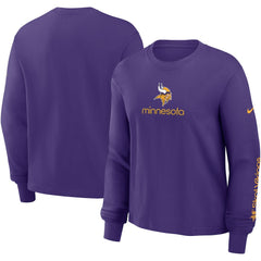 Minnesota Vikings Women's Boxy Long Sleeve T-Shirt - Purple T-shirts