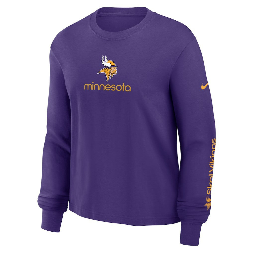 Minnesota Vikings Women's Boxy Long Sleeve T-Shirt - Purple T-shirts