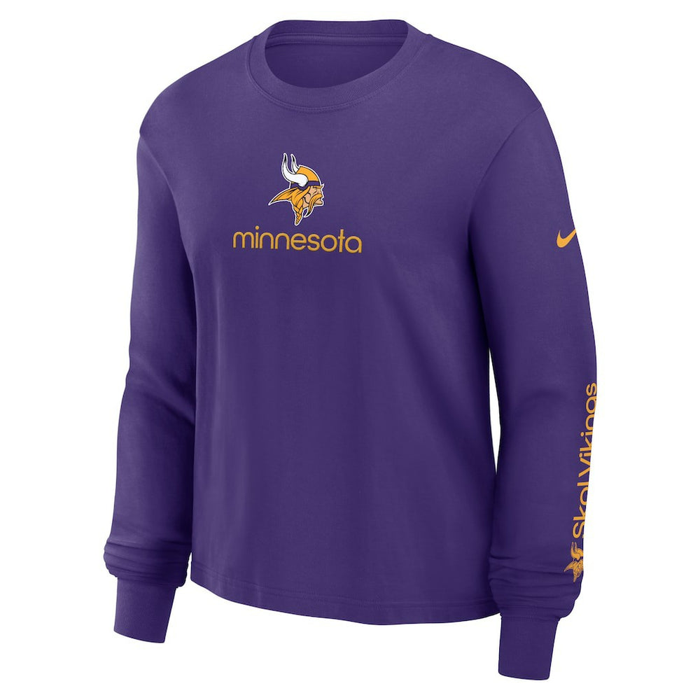 Minnesota Vikings Women's Boxy Long Sleeve T-Shirt - Purple T-shirts