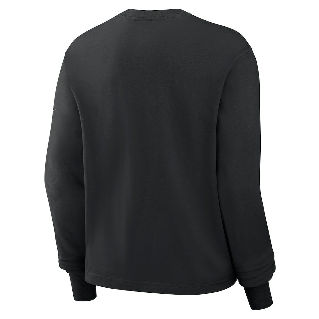 New Orleans Saints Women's Boxy Long Sleeve T-Shirt - Black T-shirts