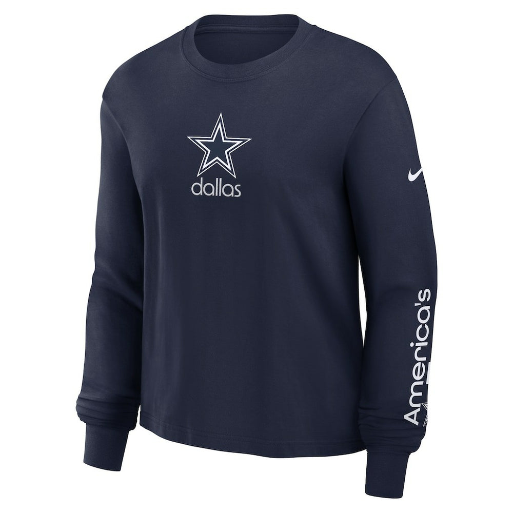 Dallas Cowboys Women's Boxy Long Sleeve T-Shirt - Navy T-shirts