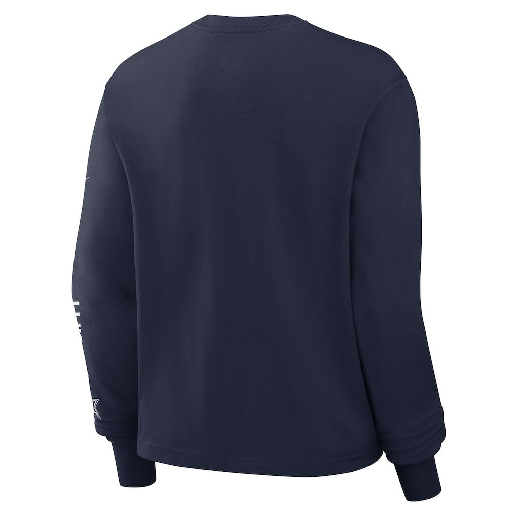 Dallas Cowboys Women's Boxy Long Sleeve T-Shirt - Navy T-shirts