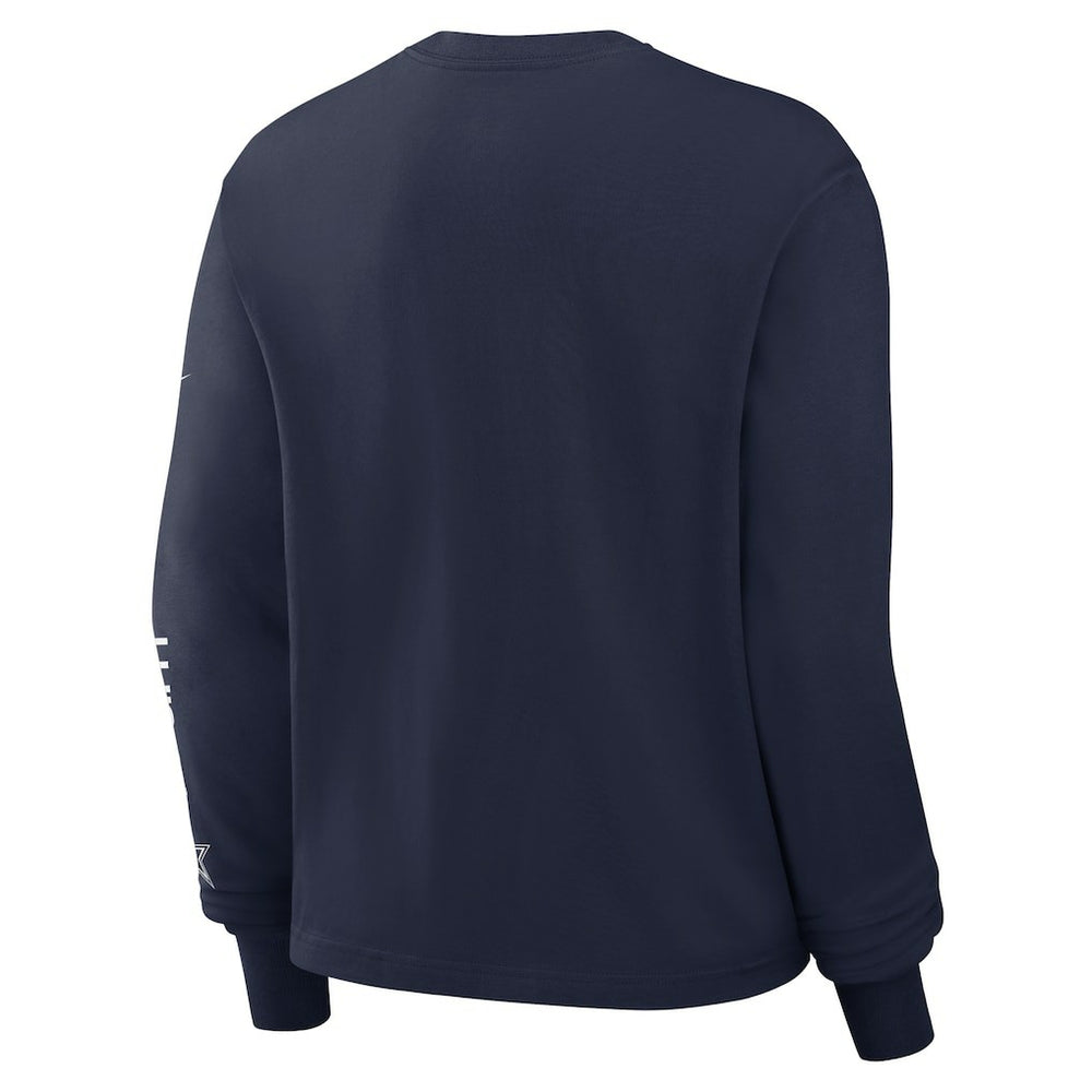Dallas Cowboys Women's Boxy Long Sleeve T-Shirt - Navy T-shirts