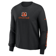 Cincinnati Bengals Women's Boxy Long Sleeve T-Shirt - Black T-shirts