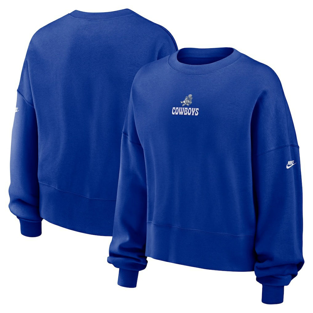 Dallas Cowboys Women's Oversized Rewind Pullover Sweatshirt - Royal Pullover