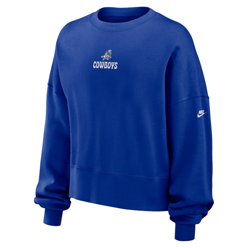 Dallas Cowboys Women's Oversized Rewind Pullover Sweatshirt - Royal Pullover