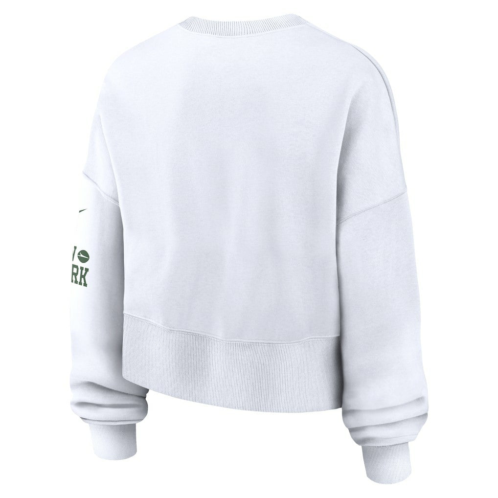New York Jets Women's Oversized Pullover Sweatshirt - White Pullover