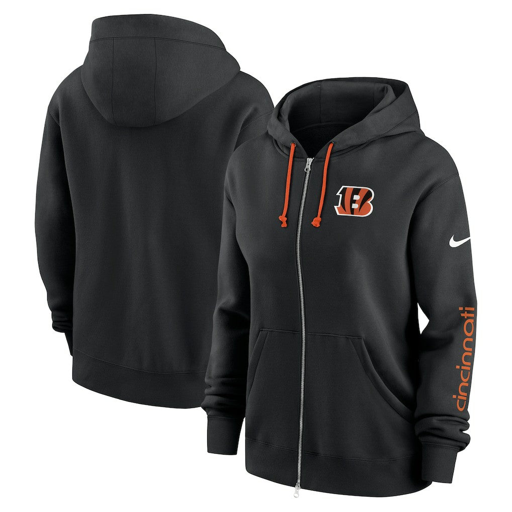 Cincinnati Bengals Women's Phoenix Full-Zip Hoodie - Black Hoodies