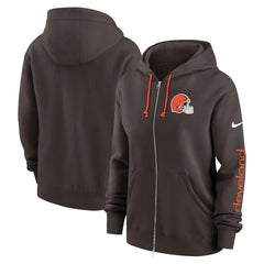 Cleveland Browns Women's Phoenix Full-Zip Hoodie - Brown Hoodies