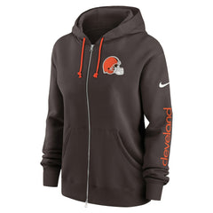 Cleveland Browns Women's Phoenix Full-Zip Hoodie - Brown Hoodies