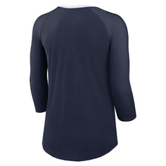 Dallas Cowboys Women's 3/4 Sleeve Raglan Fashion Top - Navy Tops