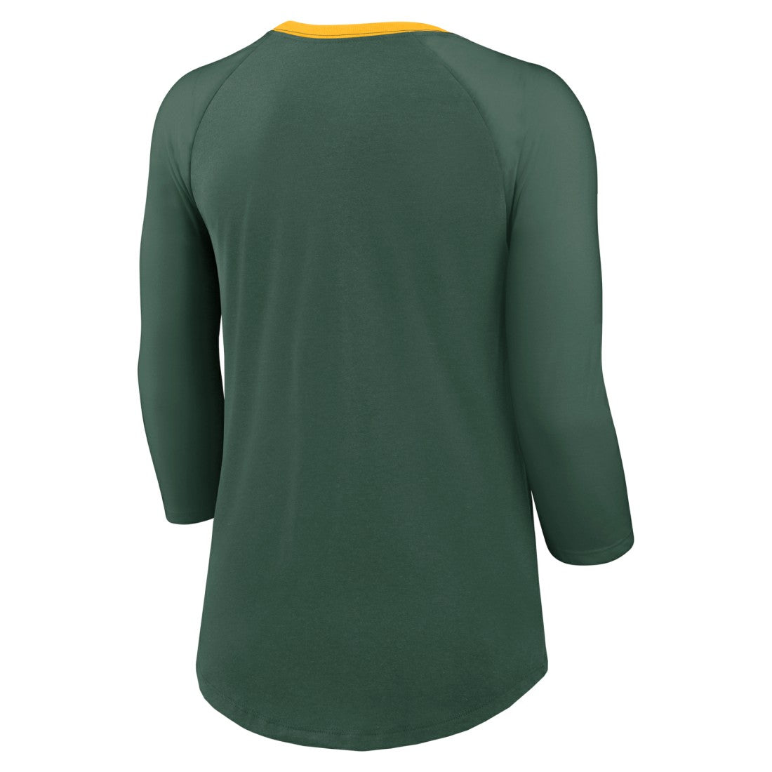 Green Bay Packers Women's 3/4 Sleeve Raglan Fashion Top - Green Tops