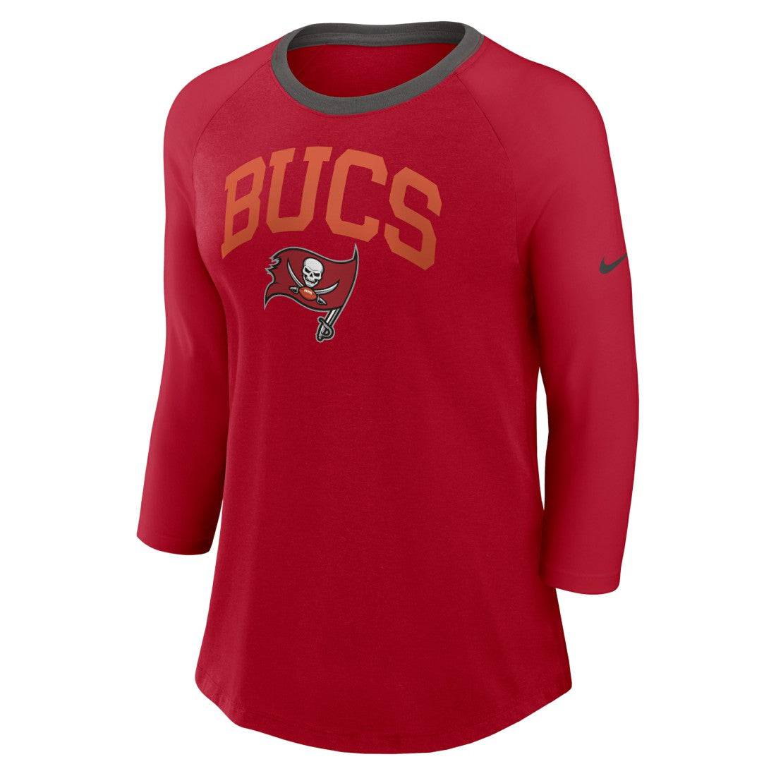 Tampa Bay Buccaneers Women's 3/4 Sleeve Raglan Fashion Top - Red Tops