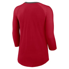 Tampa Bay Buccaneers Women's 3/4 Sleeve Raglan Fashion Top - Red Tops