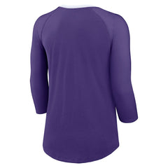 Minnesota Vikings Women's 3/4 Sleeve Raglan Fashion Top - Purple Tops