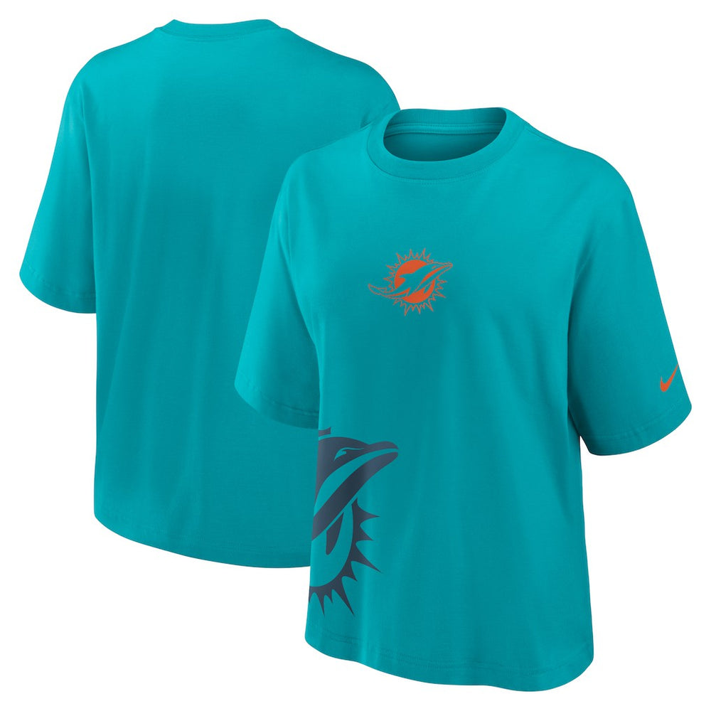 Miami Dolphins Women's Boxy T-Shirt - Aqua T-shirts